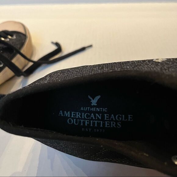 American Eagle Outfitters sneakers black sparkly Size 8 Very good condition - Picture 6 of 8
